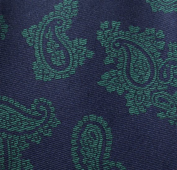 Corbata Seda Azul Cachemir Verde