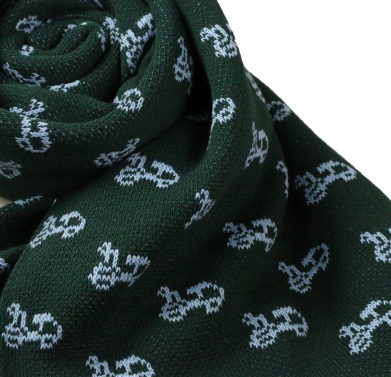 Detalle bufanda verde con vespas