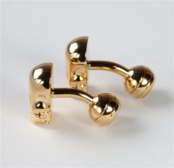 Gemelos Calavera Dorados Lateral