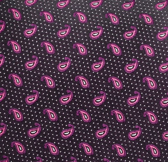Corbata Cachemir Negra y Rosa