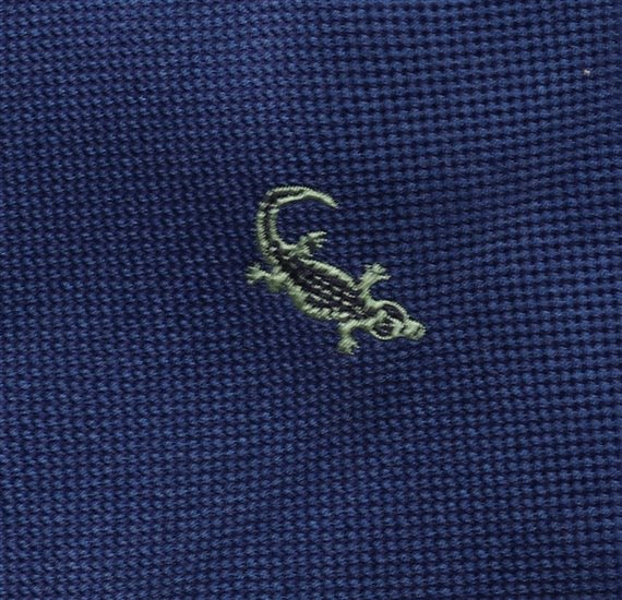 Corbata Cadete Seda Azul Cocodrilos