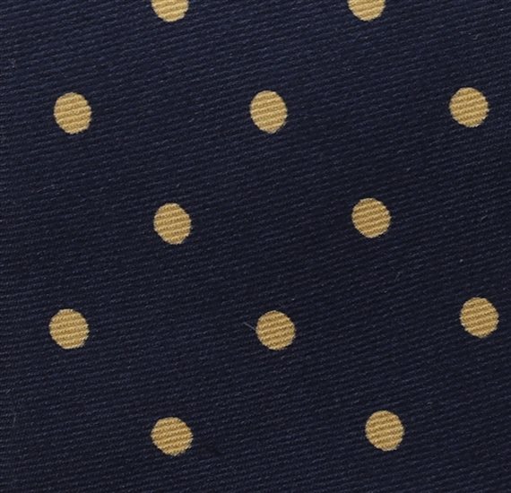 Corbata Cadete Seda Azul Lunares