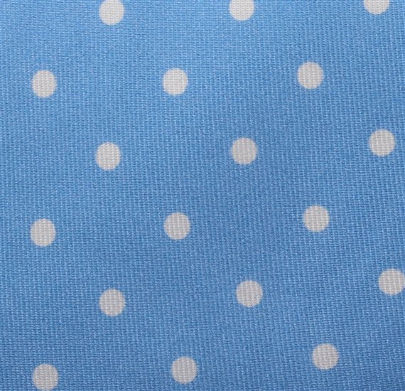 Corbata Cadete Seda Celeste Lunares