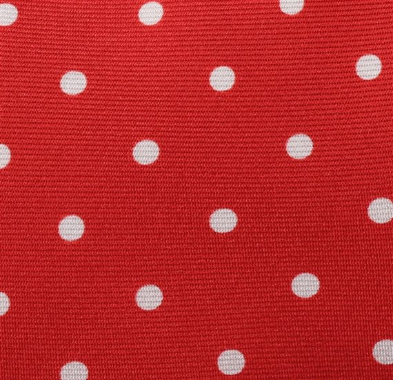 Corbata Cadete Seda Roja Lunares