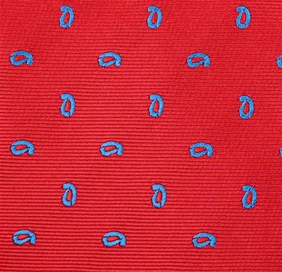 Corbata Estrecha Roja Paisley