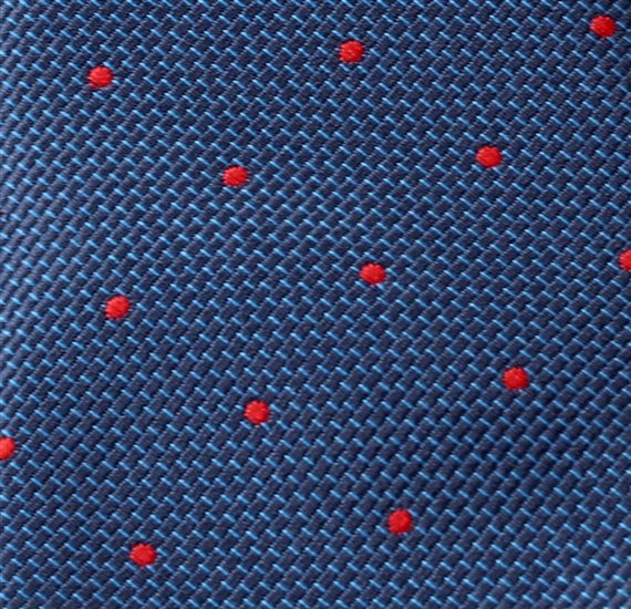 Corbata Niño Azul con Motas Rojas