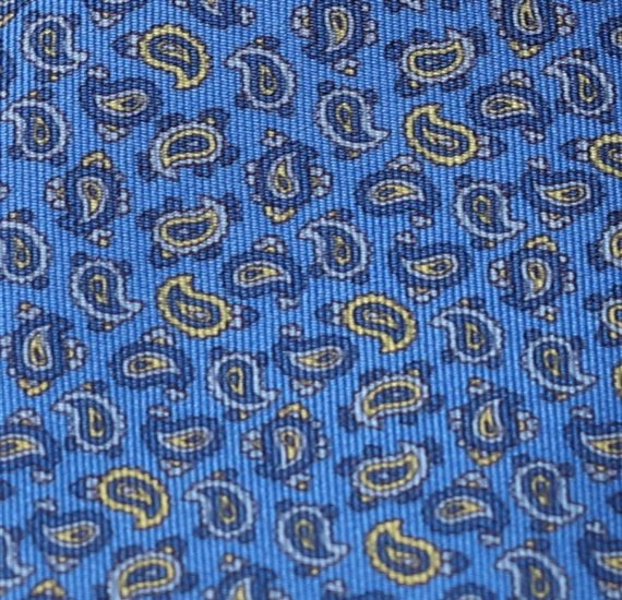 Corbata Niño Seda Azul Francia Paisley