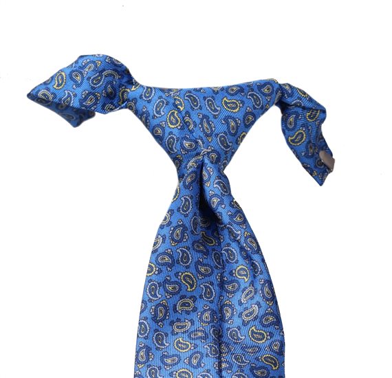 Corbata Niño Seda Azul Francia Paisley