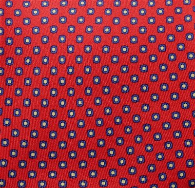 Corbata Seda Roja Lunares