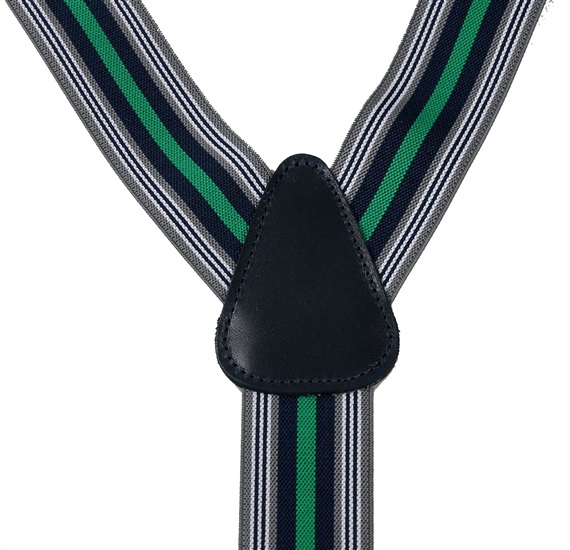 CRUCE TIRANTE ELASTICO AZUL MARINO CON RAYA VERDE Y BLANCA