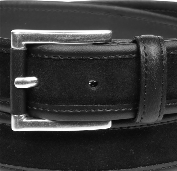 Hebilla cinturón de ante negro