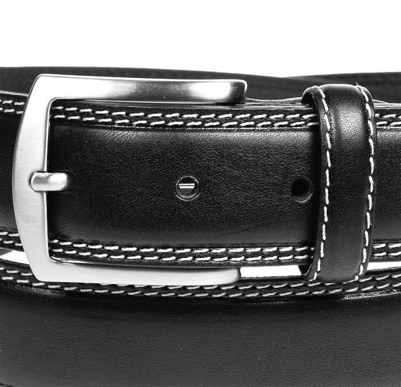 Hebilla cinturón de piel negro