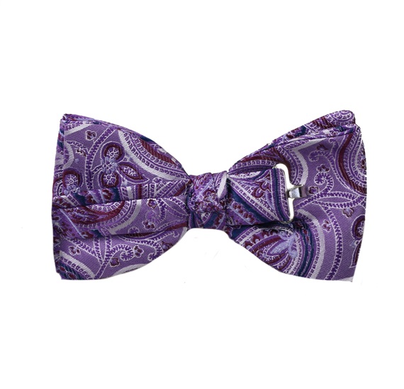 Pajarita morado con cachemir lila revés
