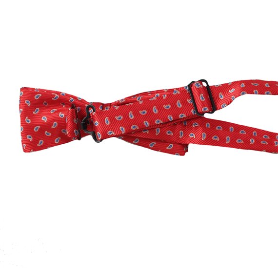 Pajarita Niño Rojo Paisley Azul Royal