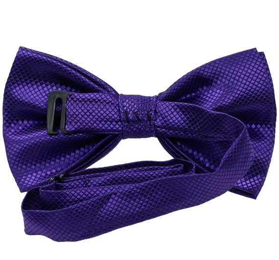 Pajarita raso morado revés