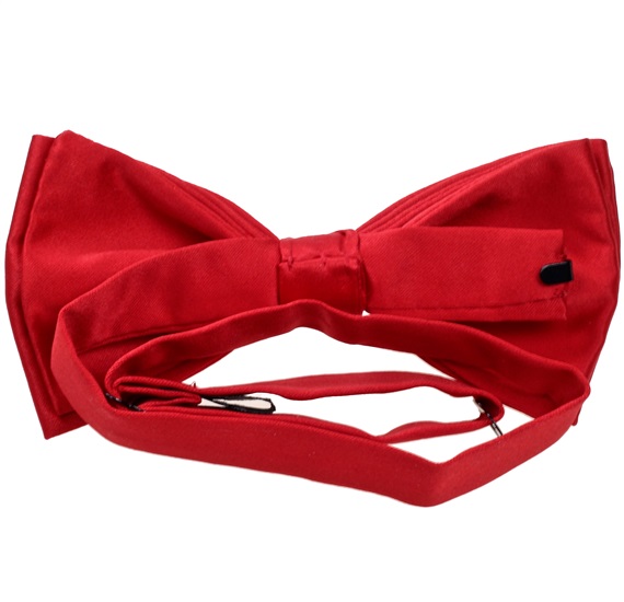 Pajarita raso rojo revés