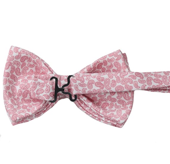Pajarita Rosa Paisley Revés