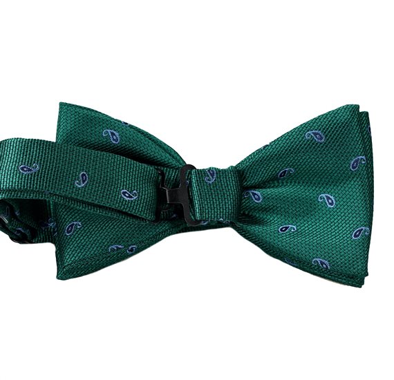Pajarita Verde Paisley Revés