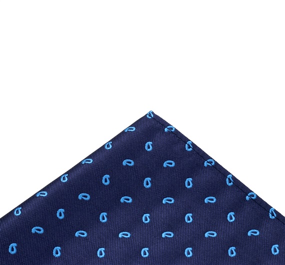 Pañuelo azul marino con cachemir azulón