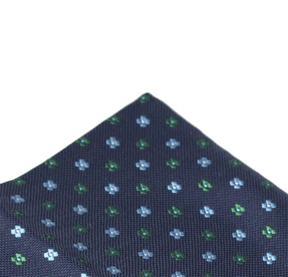 Pañuelo azul marino con flores