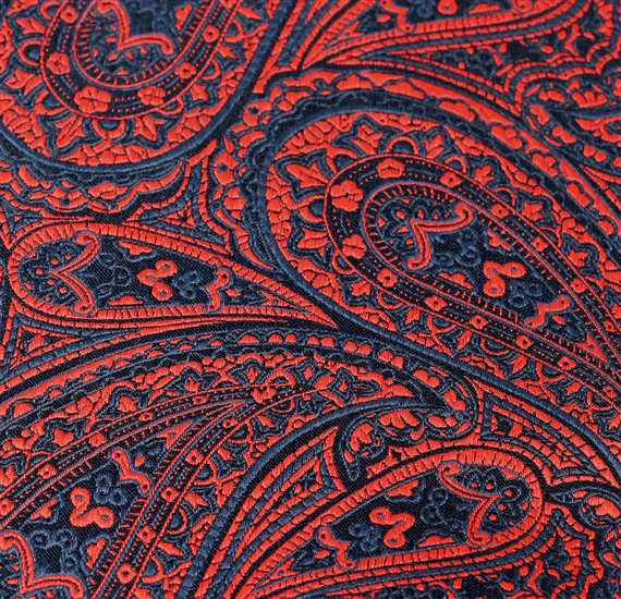 Pañuelo Bolsillo Paisley Azul y Rojo