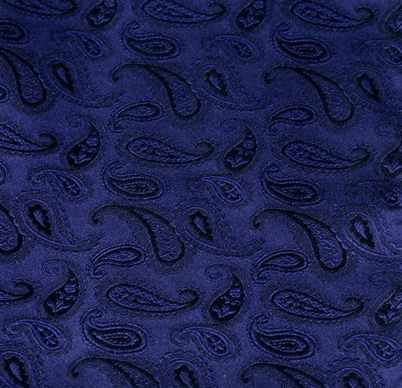 Pañuelo de bolsillo azul con cachemir negro