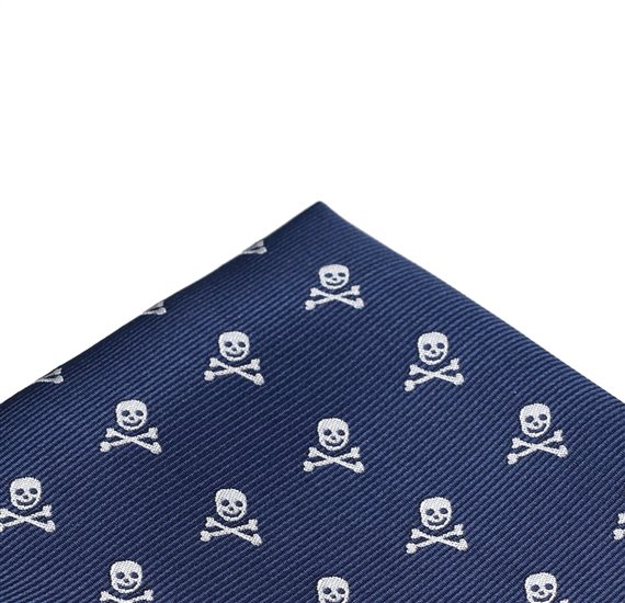 Pañuelo de Bolsillo Azul con Calaveras