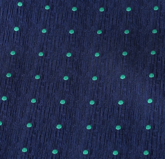 Pañuelo de bolsillo azul con lunares verdes