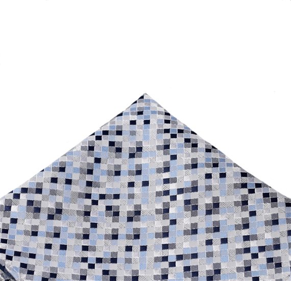 Pañuelo de bolsillo azul diseño geométrico