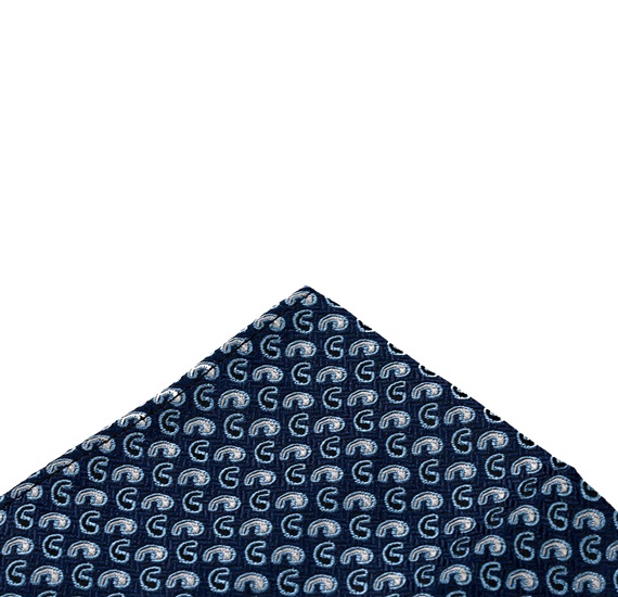 Pañuelo de bolsillo azul marino con cachemir