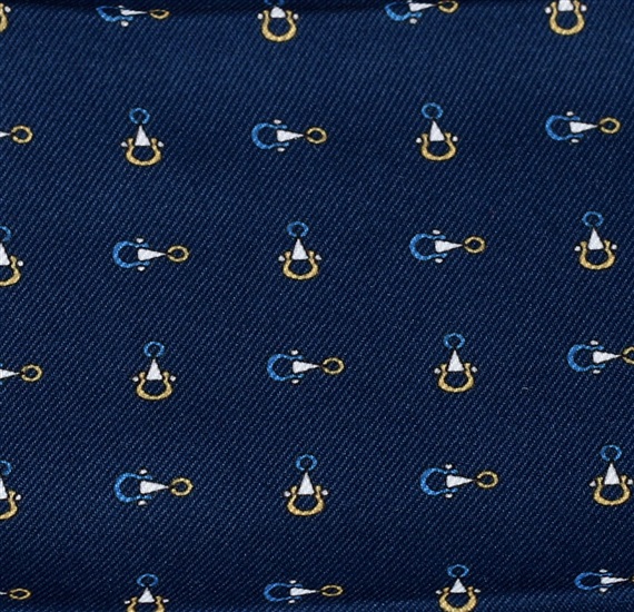 Pañuelo de bolsillo azul marino con estribos