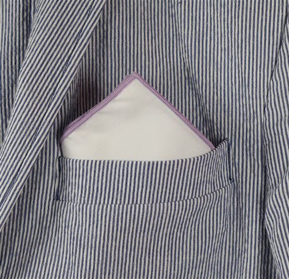 Pañuelo de Bolsillo Blanco y Lila