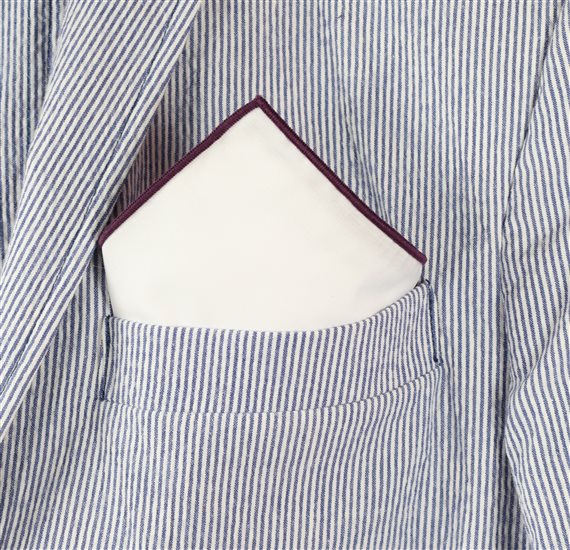 Pañuelo de Bolsillo Blanco y Morado