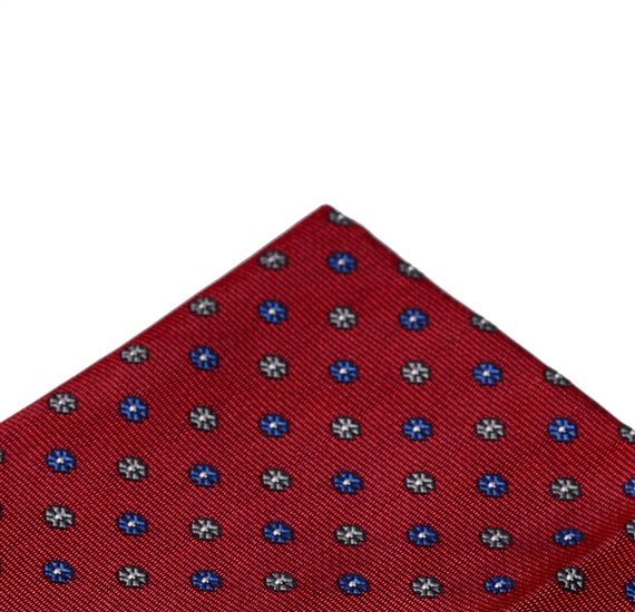 Pañuelo de bolsillo burdeos con flores