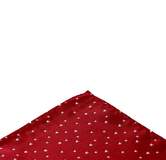 Pañuelo de bolsillo granate con estrellas blancas