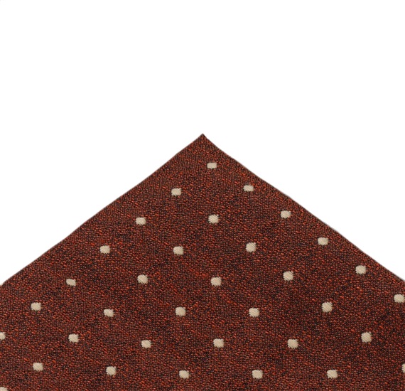 Pañuelo de bolsillo marrón con lunares beige