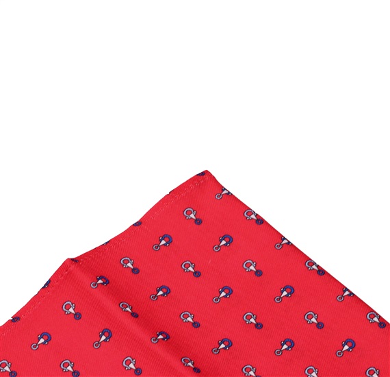 Pañuelo de bolsillo rojo con estribos