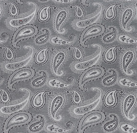 Pañuelo de bolsillo seda gris con cachemir gris