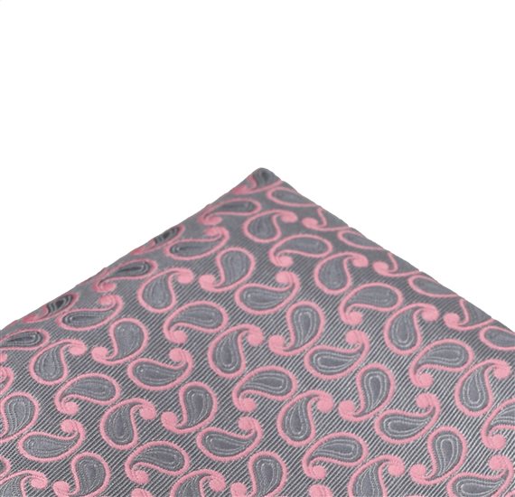 Pañuelo Rosa y Gris Paisley
