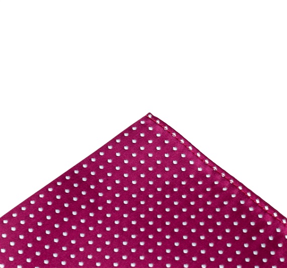 Pañuelo seda magenta con lunares blancos