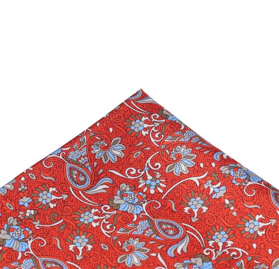 Pañuelo Seda Paisley Teja