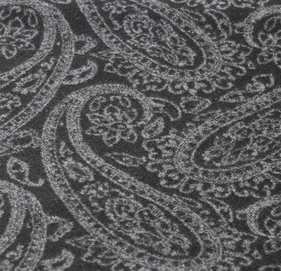 Tejido bufanda gris marengo con paisley gris