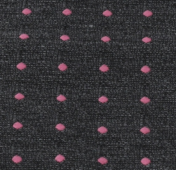 Tejido pajarita y pañuelo gris con lunares rosas