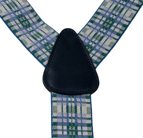 Tirante a cuadros azul y verde  Cruce