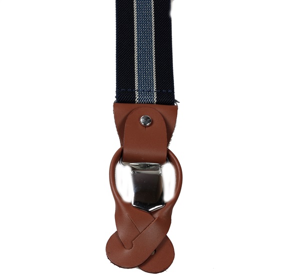 Tirante azul marino con rayas  Pinza trasera