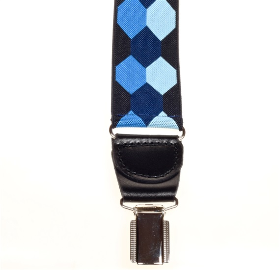 Tirante elástico hexágonos azules  Pinza trasera - Pisa 108