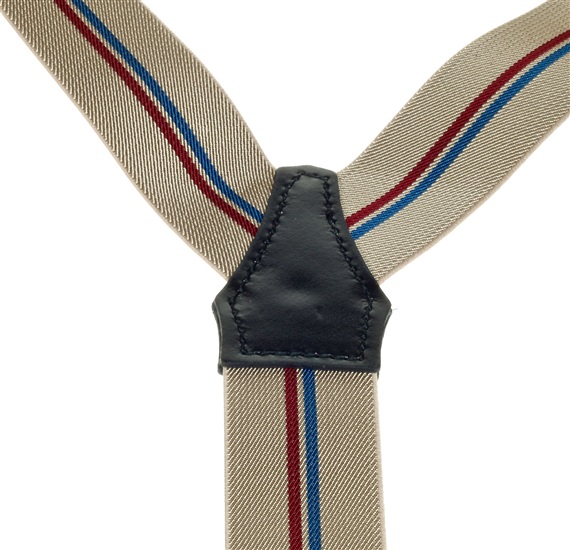 Tirante elástico kaki con raya azul y roja  Cruce - Pisa 109