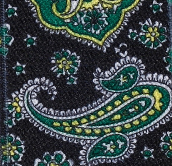 Tirante negro cachemir verde  Tejido