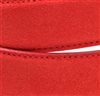 Detalle cinturón de piel serraje rojo