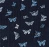 Pajarita y pañuelo azul con mariposas tejido